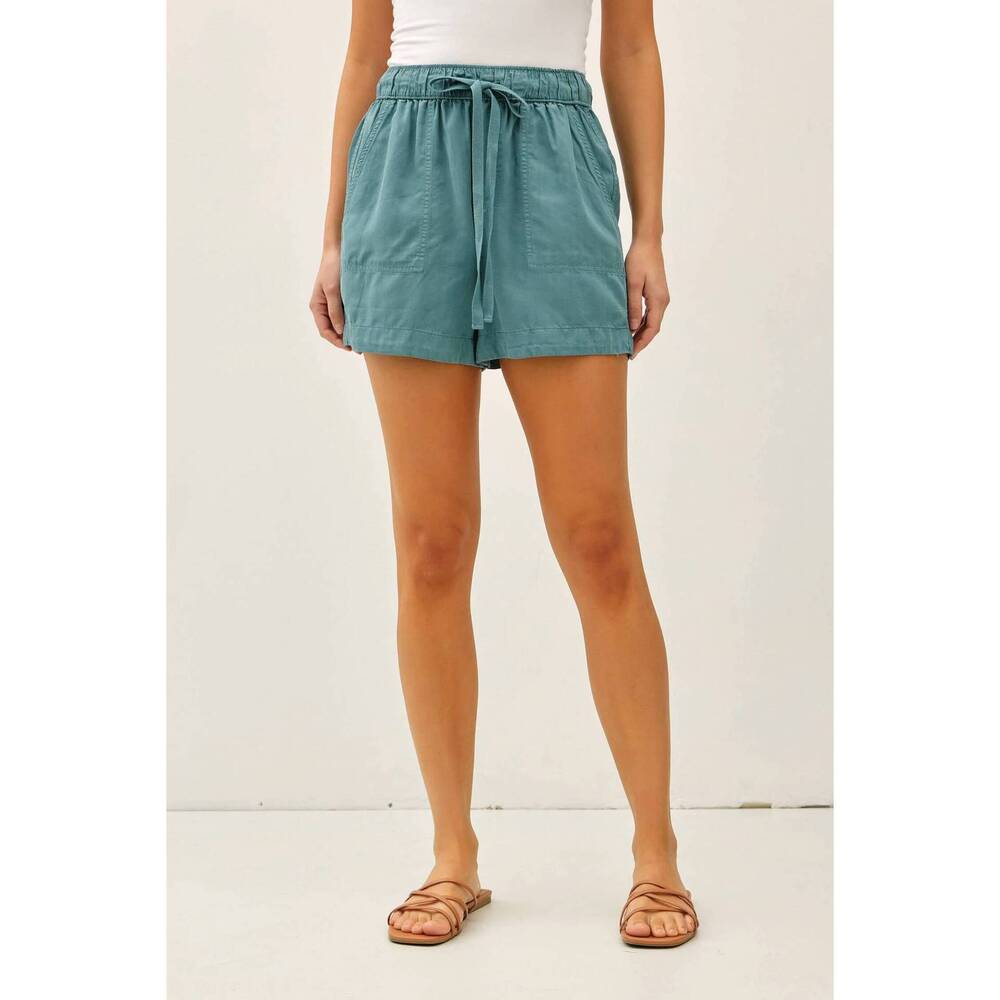 NEW BE COOL high rise tie shorts in sea green